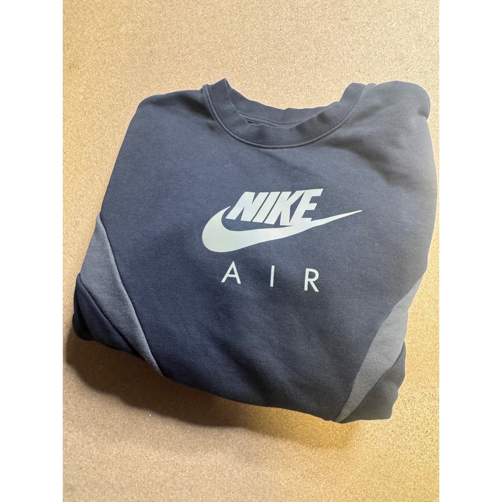 Nike Air Crewneck Sweatshirt Mens Medium black Iridescent Logo‎ Pullover
